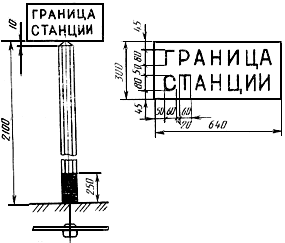 Знак "ГРАНИЦА СТАНЦИИ"